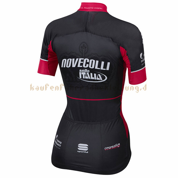 Frau Nove Colli Kurzarmtrikot 2017 Und Kurze Tragerhose shwarz Und rot